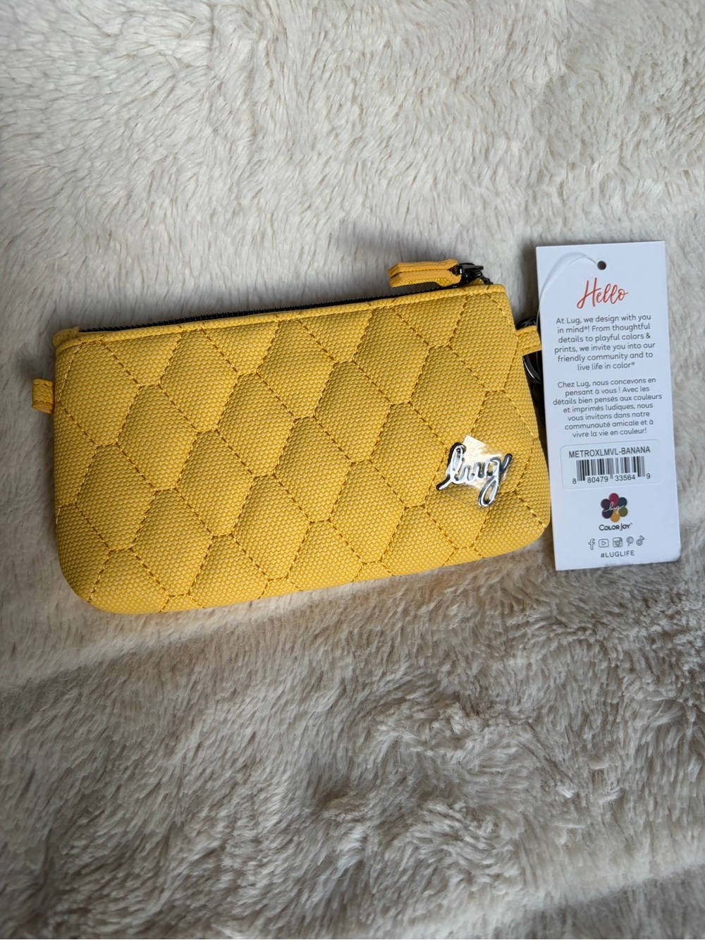 NWT Lug Metro XL ID Pouch wallet Matte Luxe - Banana